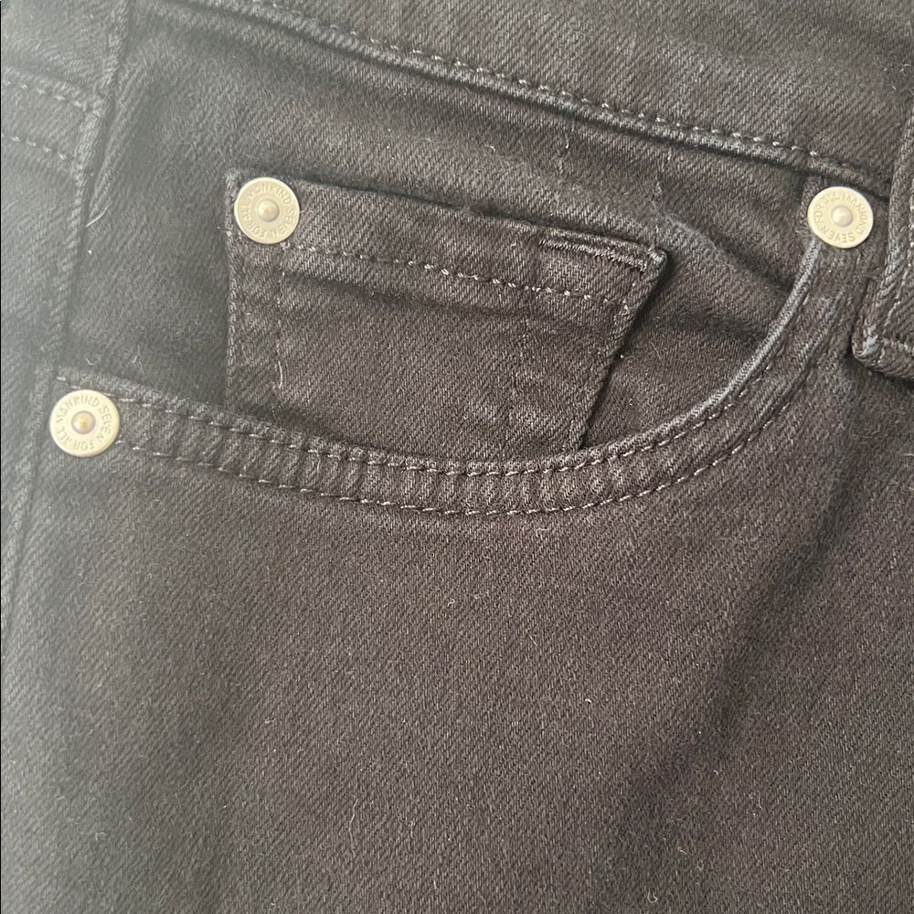 7 For All Mankind Black Denim Skinny Jeans in Size 30 - Picture 5 of 13